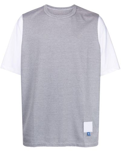 Fumito Ganryu Logo-patch Detail T-shirt - Gray