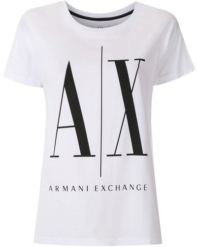 Armani Exchange T-shirt à logo imprimé - Blanc