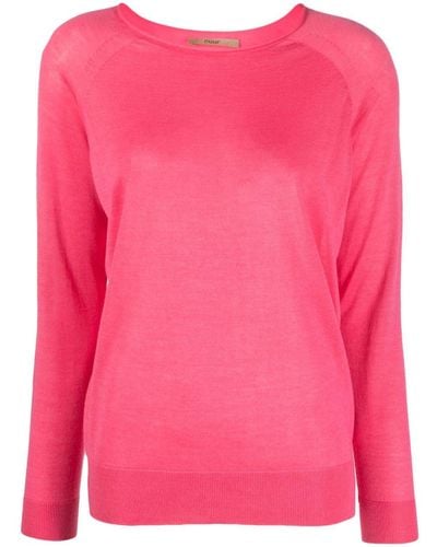 Nuur Long-sleeved Knitted Sweater - Pink