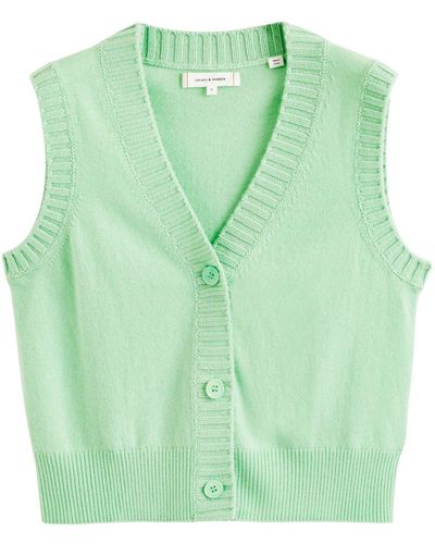Chinti & Parker V-neck Knitted Waistcoat - Green