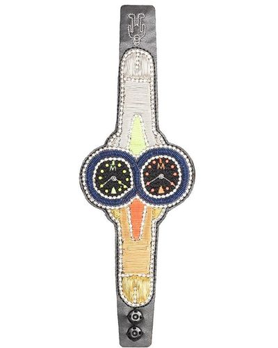Walter Van Beirendonck Woven-clock Bracelet - Black