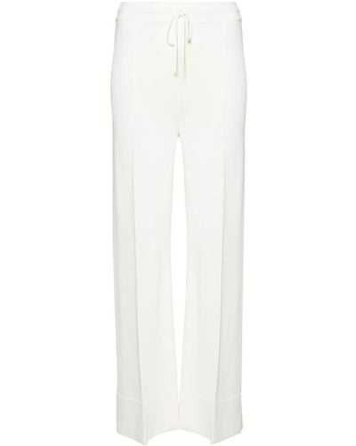 Ermanno Scervino Pintucked Drawstring Fine-knit Pants - White