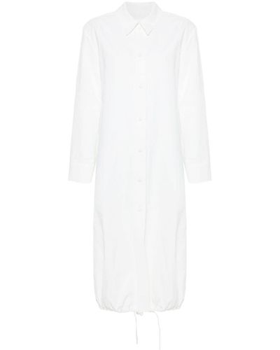 Jil Sander Pointed-collar Linen Shirtdress - White