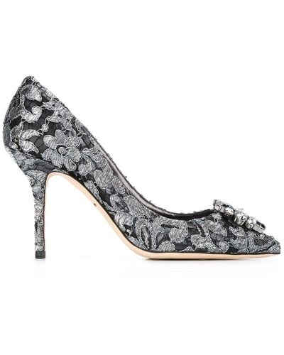 Dolce & Gabbana Rainbow Lace 90mm Brooch-detail Court Shoes - Natural