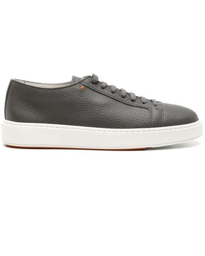 Santoni Leather Flatform Sneakers - Grey