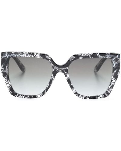 Dolce & Gabbana Sonnenbrille mit eckigem Gestell - Grau