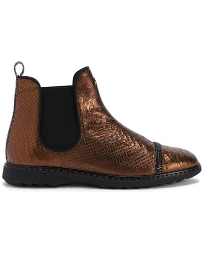 Giuseppe Zanotti Embossed-crocodile Leather Ankle Boots - Brown