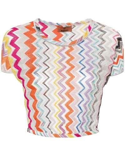 Missoni Chevron Knitted Crop Top - Pink