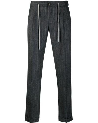 Barba Napoli Pinstripe-pattern Tailored Pants - Blue