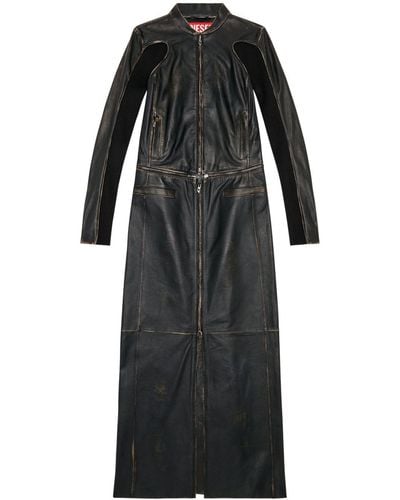 DIESEL L-Tot Maxikleid aus Leder - Schwarz