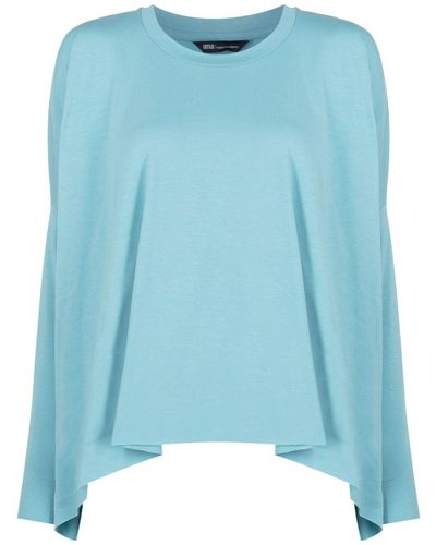 UMA | Raquel Davidowicz Curved-hem Long-sleeved Top - Blue