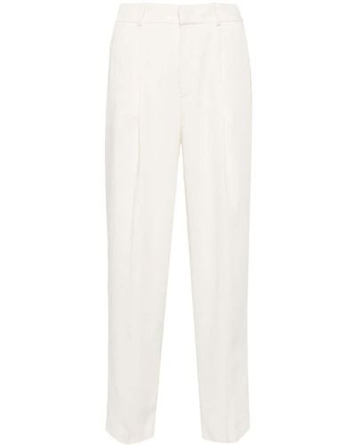 PT Torino Elasticated-waistband Cropped Trousers - White