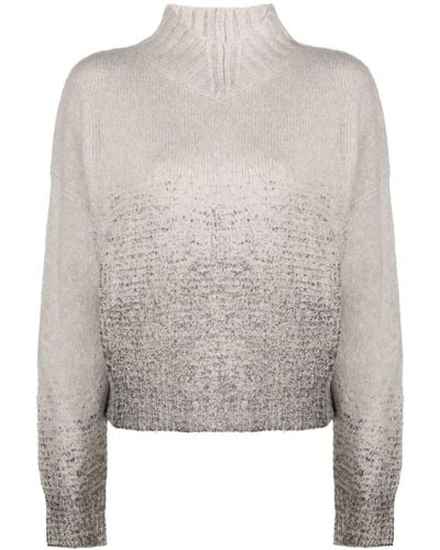 Luisa Cerano Metallic-threading Mock-neck Sweater - Grey