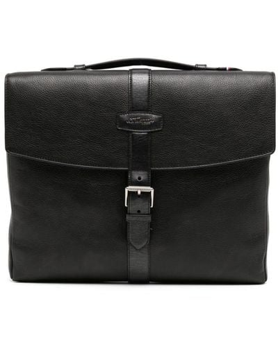 S.t. Dupont Leather Laptop Bag - Black