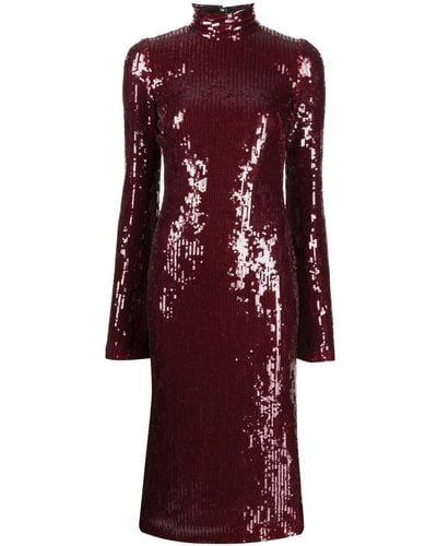 Galvan London Midi-jurk Met Pailletten - Rood