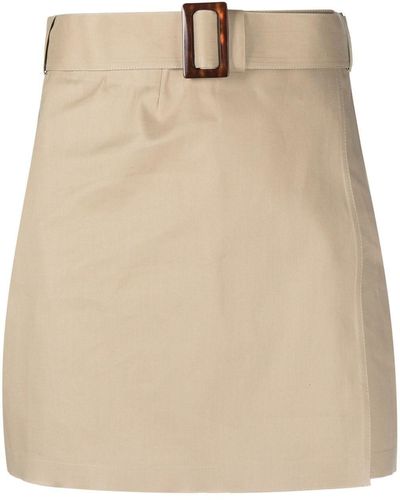 Mackintosh Seema Bonded Cotton Skirt - Brown