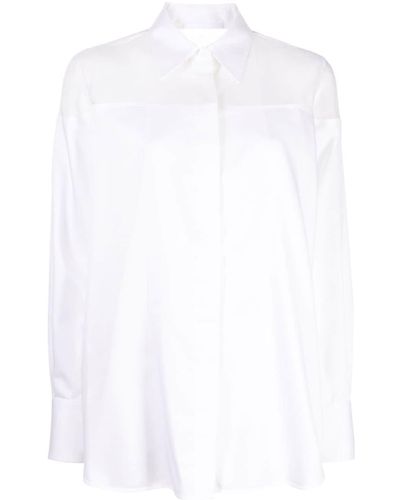 Helmut Lang Poplin Tuxedo Shirt - White