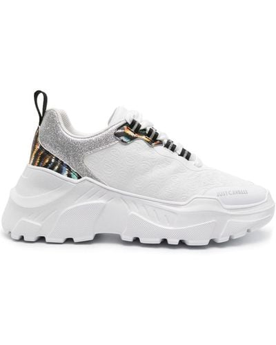 Just Cavalli Monogram Panelled Chunky Sneakers - White