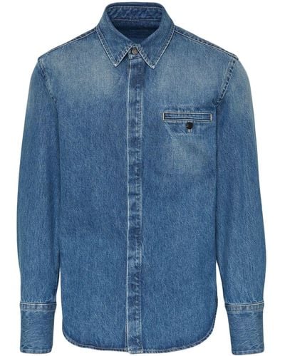 Ferragamo Chemise en jean à boutonnière - Bleu
