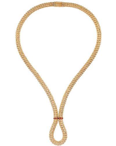 Officina Bernardi 18kt Yellow Gold Enigma X Ruby And Diamond Necklace - White