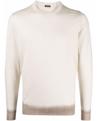 Kiton Fine-knit Cashmere-silk Sweater - Natural