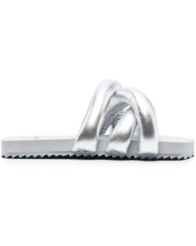 Yume Yume Tyre Crossover-strap Faux-leather Slides - White