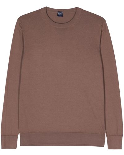 Fedeli Cotton Fine-knit Jumper - Brown