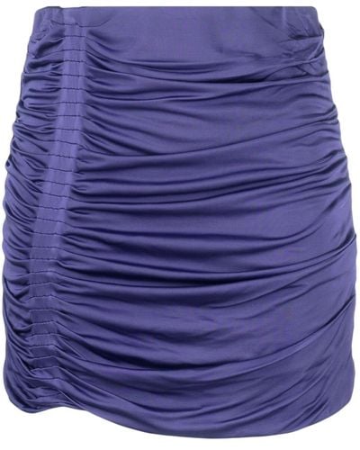 GAUGE81 High-waist Ruched Miniskirt - Blue