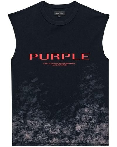 Purple Brand Wordmark Mmxxiv Cotton Tank Top - Blue