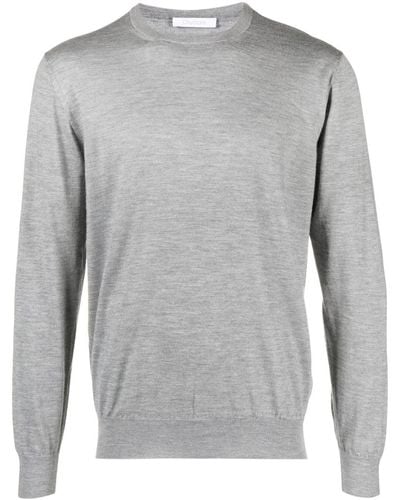 Cruciani Crew-neck Fine-knit Sweater - Gray