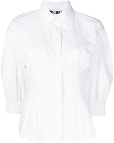 Moschino Chemise à taille froncée - Blanc