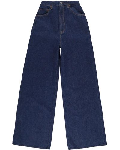Mother Jeans mit weitem Bein - Blau