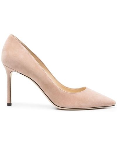 Jimmy Choo Romy 85mm Suede Court Shoes - Pink