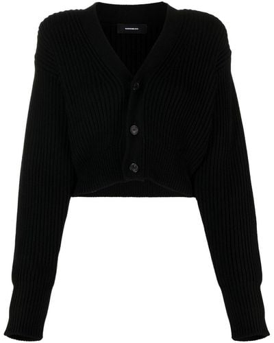Wardrobe NYC Cropped Knitted Cardigan - Black