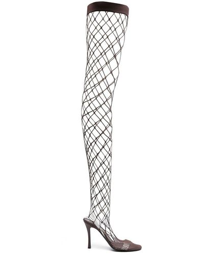 Stella McCartney Knee-high Fishnet Sandals - White