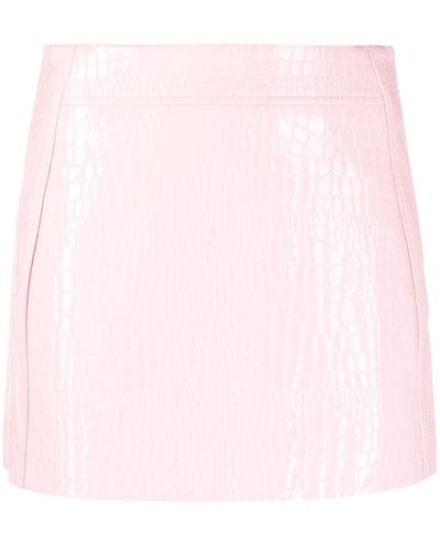 Pinko Minifalda con efecto de piel de cocodrilo - Rosa