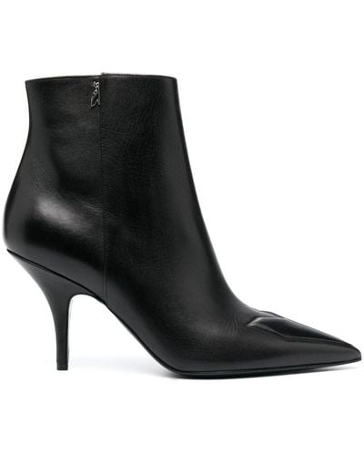 Patrizia Pepe 90mm Leather Ankle Boots - Black