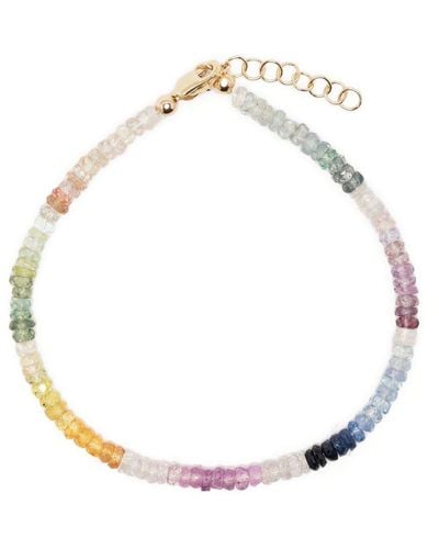 Roxanne First 9kt White Gold Rainbow Sapphire Beaded Bracelet - Metallic