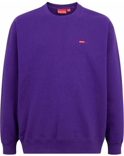 Supreme Small Box Logo Crew Neck Sweatshirt - Purple