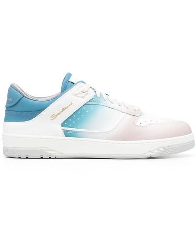 Santoni Leren Sneakers - Blauw