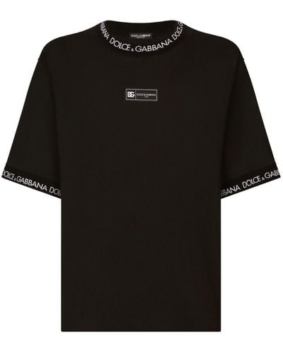 Dolce & Gabbana T-shirt en coton à logo imprimé - Noir