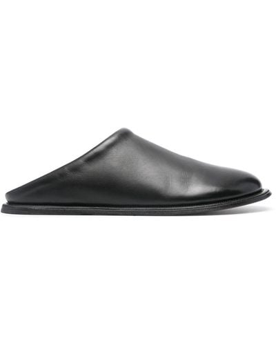 Marsèll Round-Toe Leather Slippers - Grey