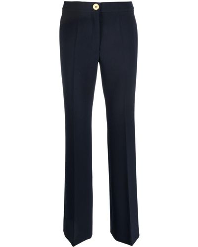 Moschino Straight-leg Embossed-button Trousers - Blue