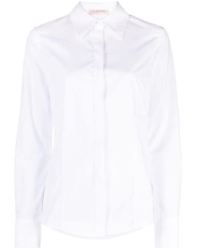 Valentino Garavani Camisa con cuello de pico - Blanco