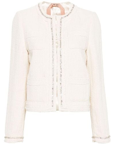 N°21 Crystal-embellished Jacket - White