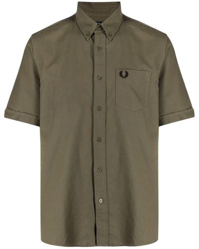 Fred Perry Short-sleeve Cotton Shirt - Green