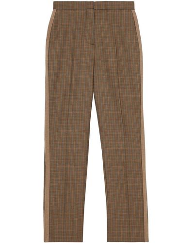 Burberry Houndstooth Check Tailored Pants - Brown