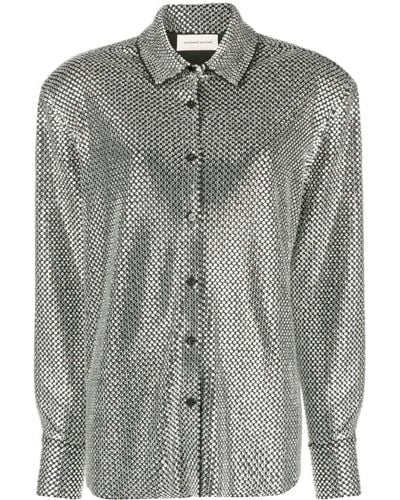 Alexandre Vauthier Rhinestone-embellished Shirt - Grey