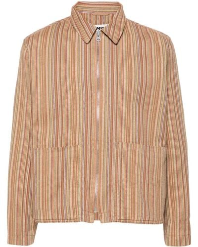 YMC Bay City Striped Shirt Jacket - Natural