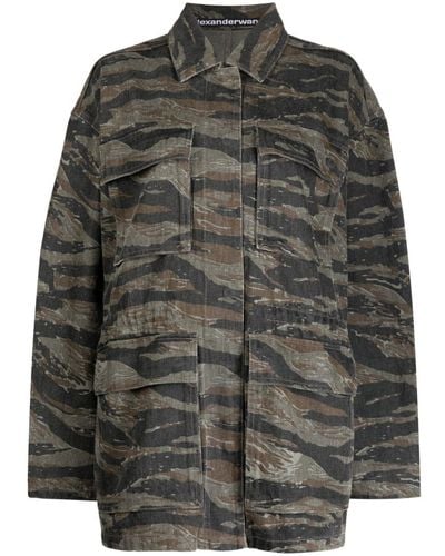 Alexander Wang Camouflage-pattern Denim Jacket - Black